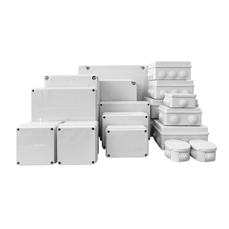 Características estructurales de la caja de conexiones de plástico impermeable.